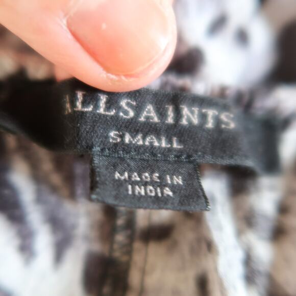 ALLSAINTS Essie Ambient Grey Leopard Print Midi Slip Dress S - Picture 6 of 7